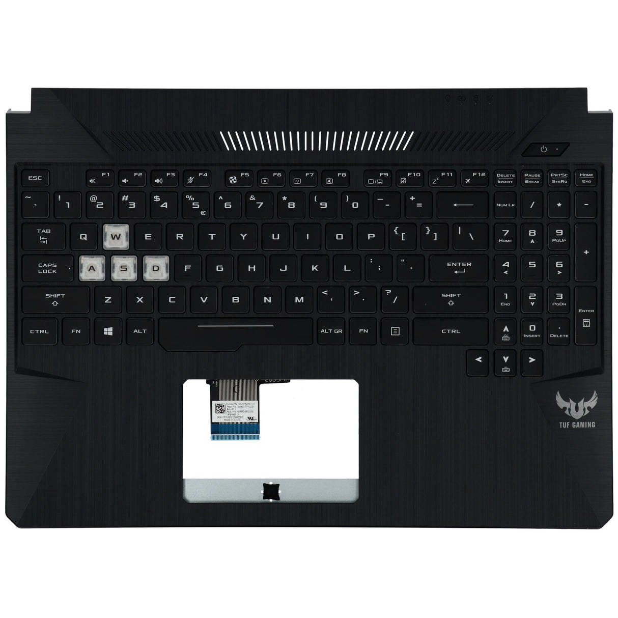 Asus Laptop -tangentbord qwerty us + toppskydd, bakgrundsbelyst