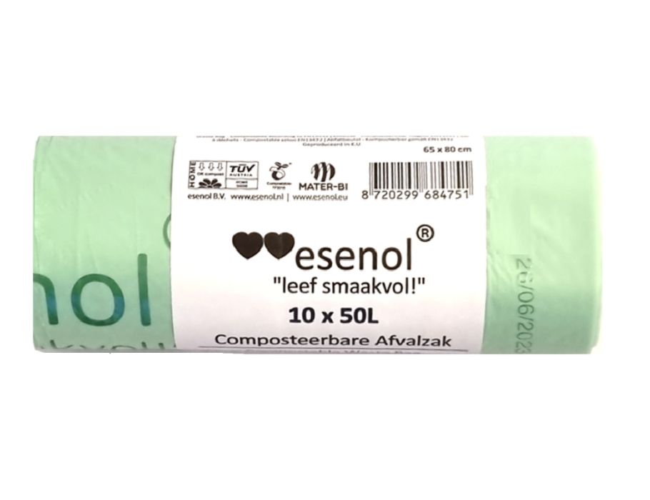 Live Tasty Esenol compostable waste bags 50 liters 1 roll of 10st