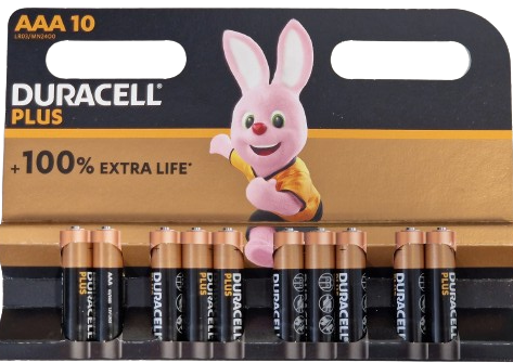 Duracell más Alkaline Mini Penlite LR03 AAA Pack 10 piezas