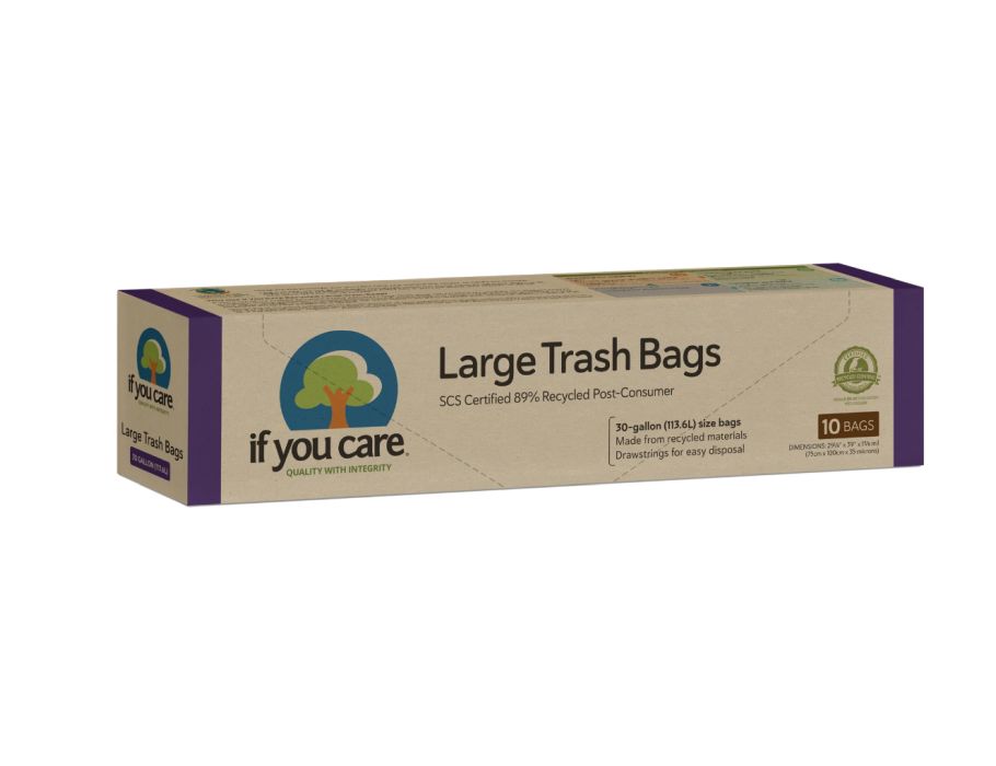 If you care Waste bags XL 113L Recycled with draft band