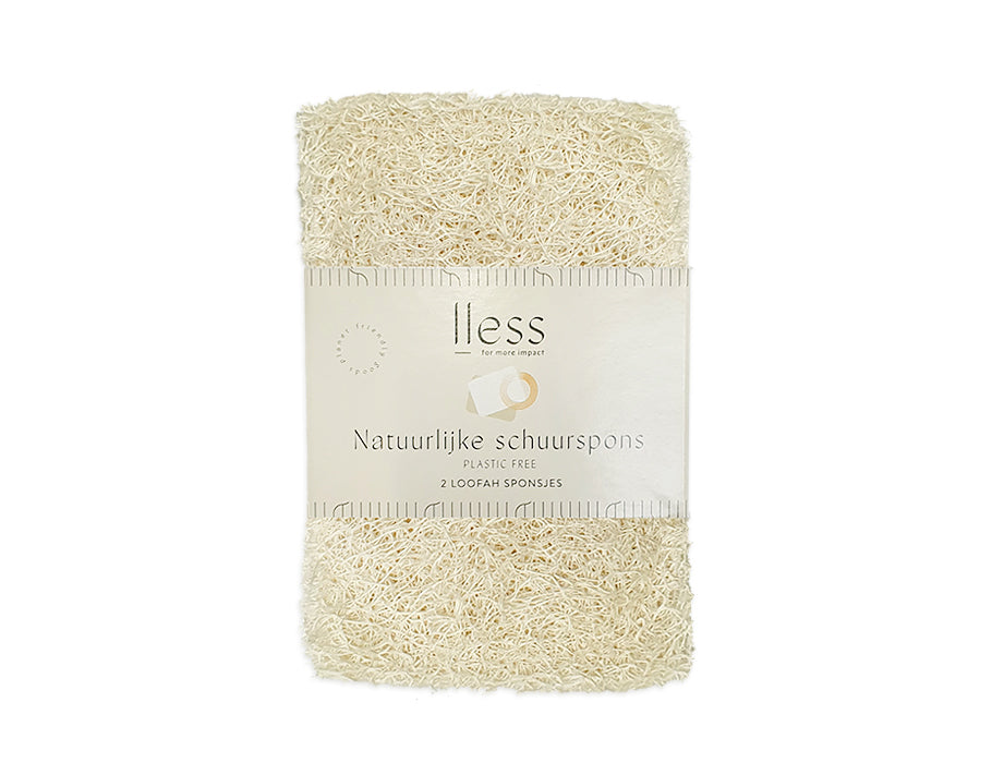 Lless Natural scouring sponge Loofah 2 pieces