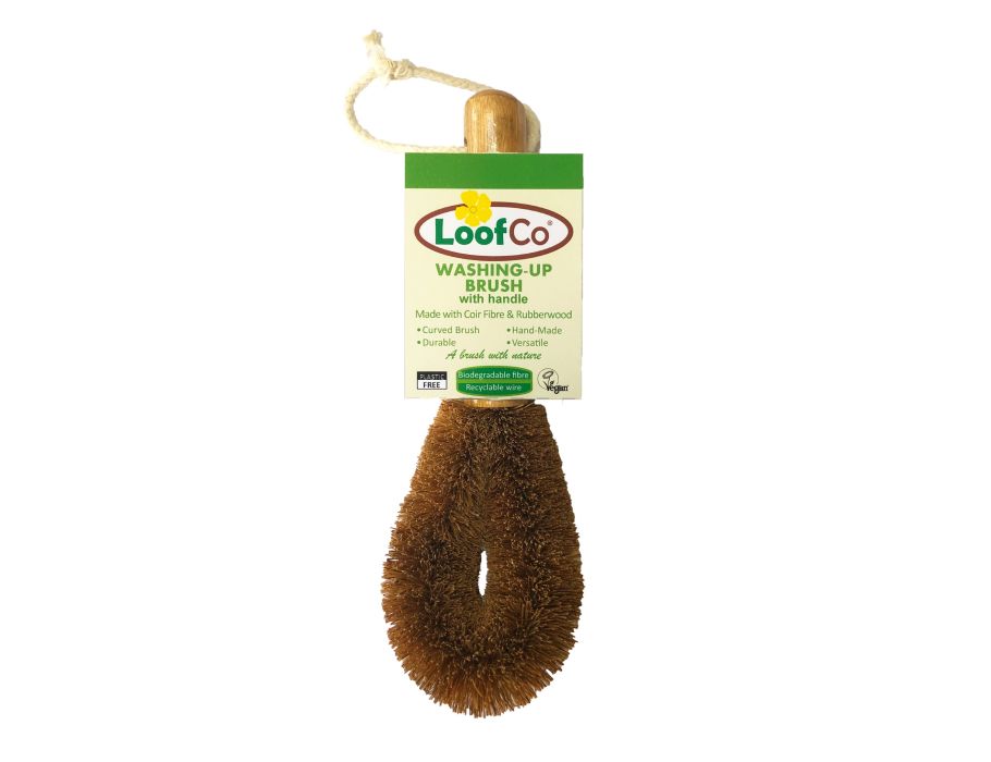 Loofco washing -up brush with handle coconut