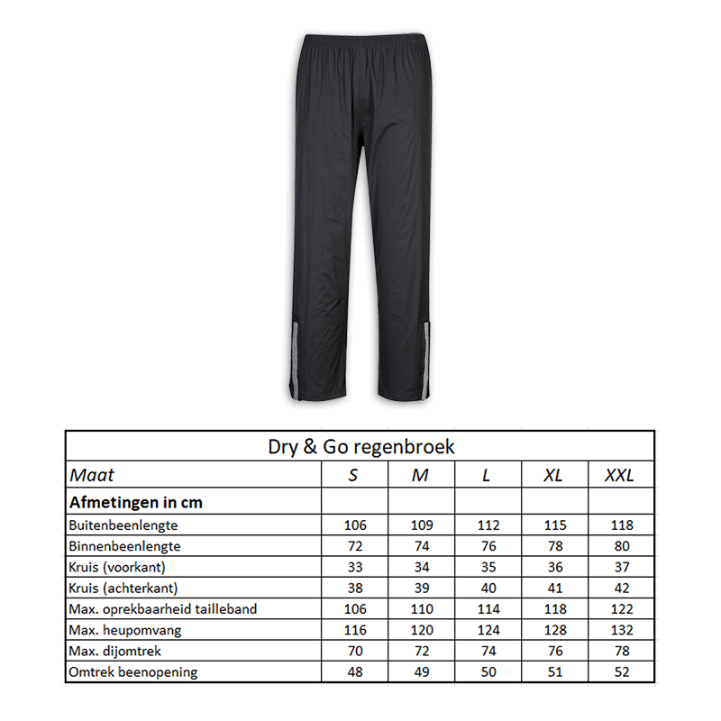 Pantalones de lluvia Dry Go Tamaño xxl