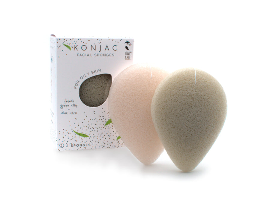 Owl Bee Konjac Facial Sponges Fable Skin 2 Pieces