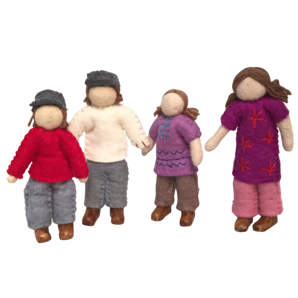 Papoose Toys Papoose Toys Caucasien Famille 4 poupées