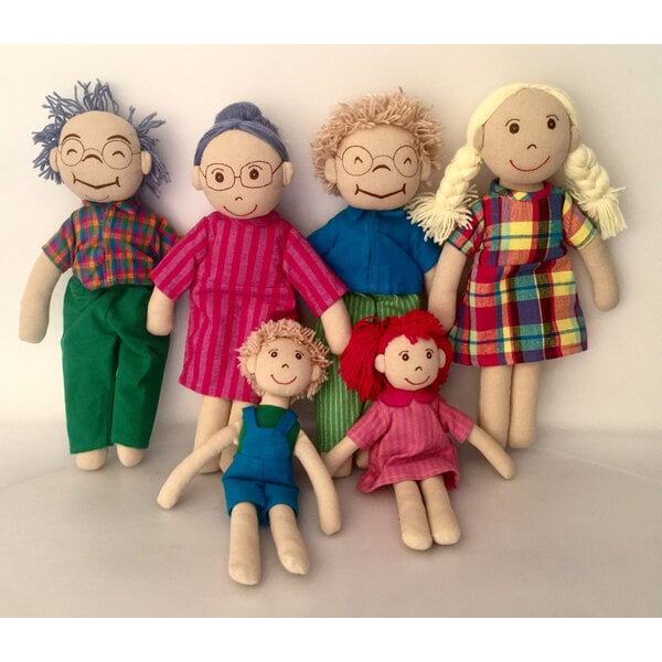 Papoose Toys Papoose Toys Caucasien Family Rag Dolls