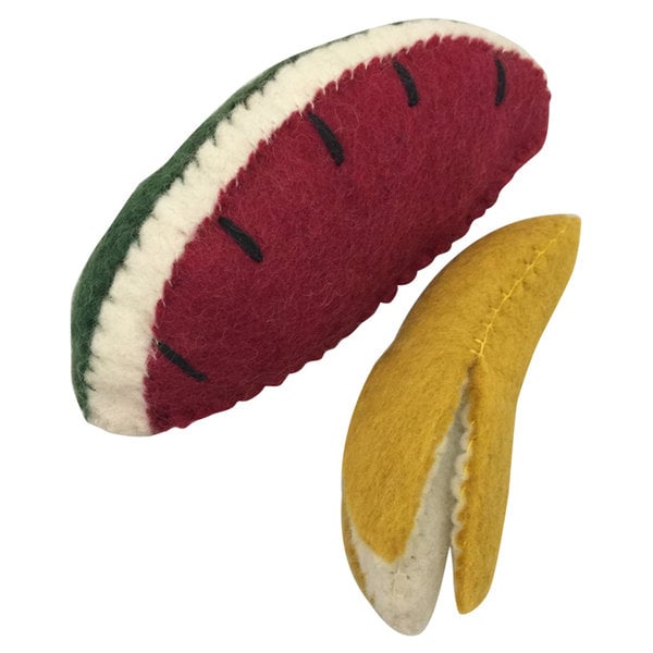 Papoose -Spielzeug Papoose Toys Obst Banane, Wassermelonenscheibe