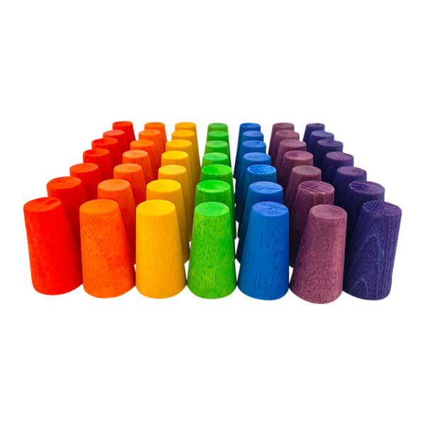 Papoose Toys Papoose Toys Mini Rainbow Cones 49PC