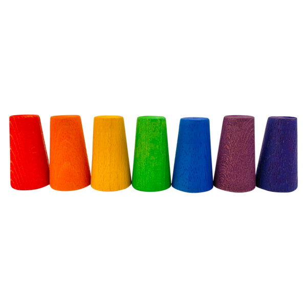 Papoose Toys Papoose Toys Mini Rainbow Cones 7 st