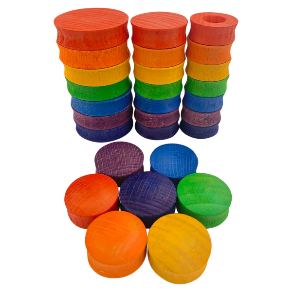 Papoose Toys Papoose Toys Mini Rainbow Rounds 28 st