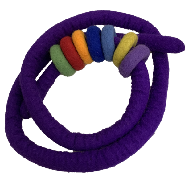 Giocattoli papoose PAPOOOSE Purple Felp Felt Rope e 7 sentivano ciambelle