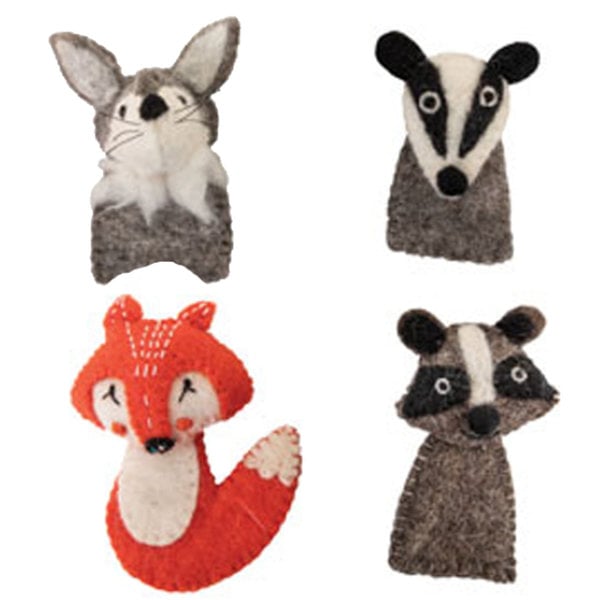 Papoose Toys Papoose Toys Woodland Finger Puppets 4PC