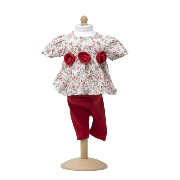 Robe rose avec leggings rouges 47-51cm