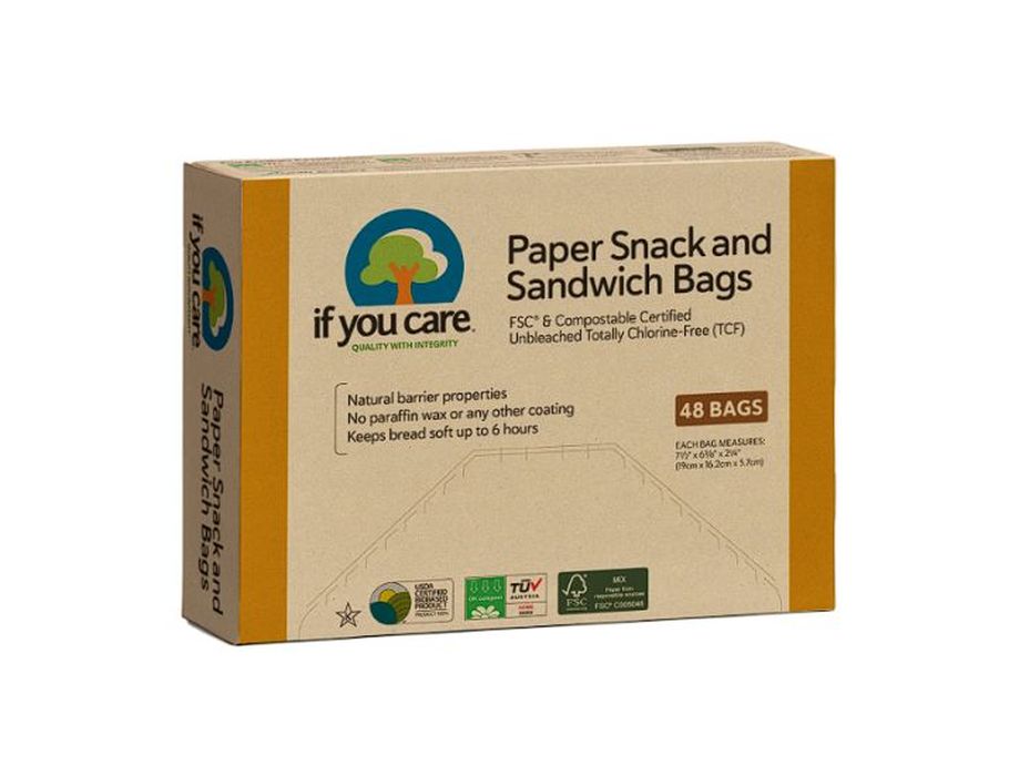 If you care snack sandwich bags FSC Unbleached paper 48 pcs. 19x16x5.7cm