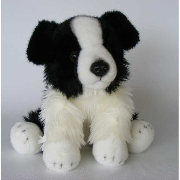 Zittende Border Collie zwart wit 30cm